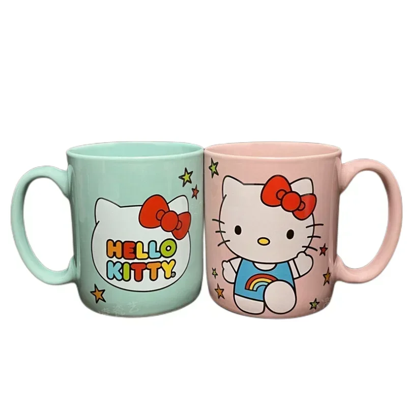 

Children's wash ceramic cup Kawaii couple tooth brushing mouthwash cup Sanrio creative couple gift Hello kitty cartoon kids cup