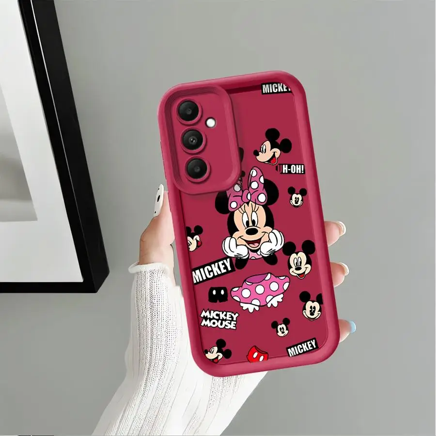 Capa para Samsung Galaxy A21s A36 A22 A32 A54 A55 A25 A26 A24 A73 A56 A35 A52 Capa de Telefone Bonita Disney Mickey Minnie Mouse