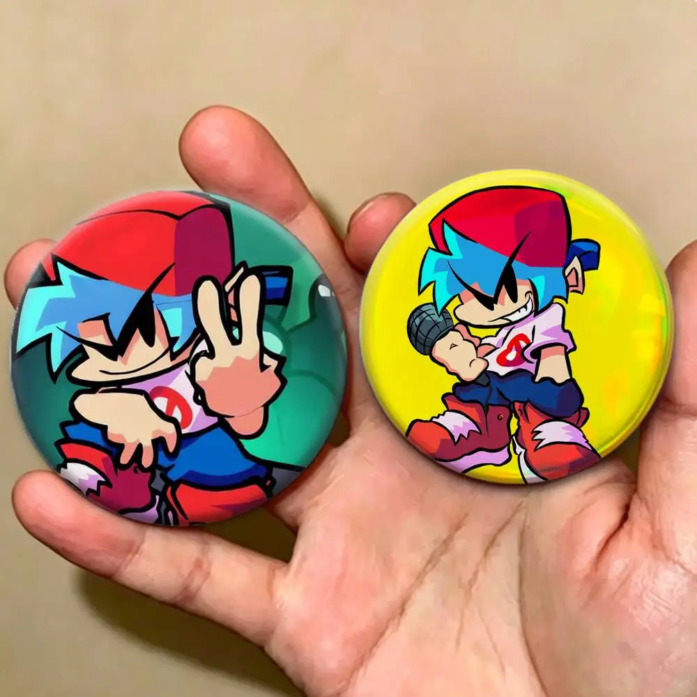 FNF BF Game F-Friday Night F-Funkin Badges Creative Tinplate Button PinsBrooch Badge Clothes Backpack