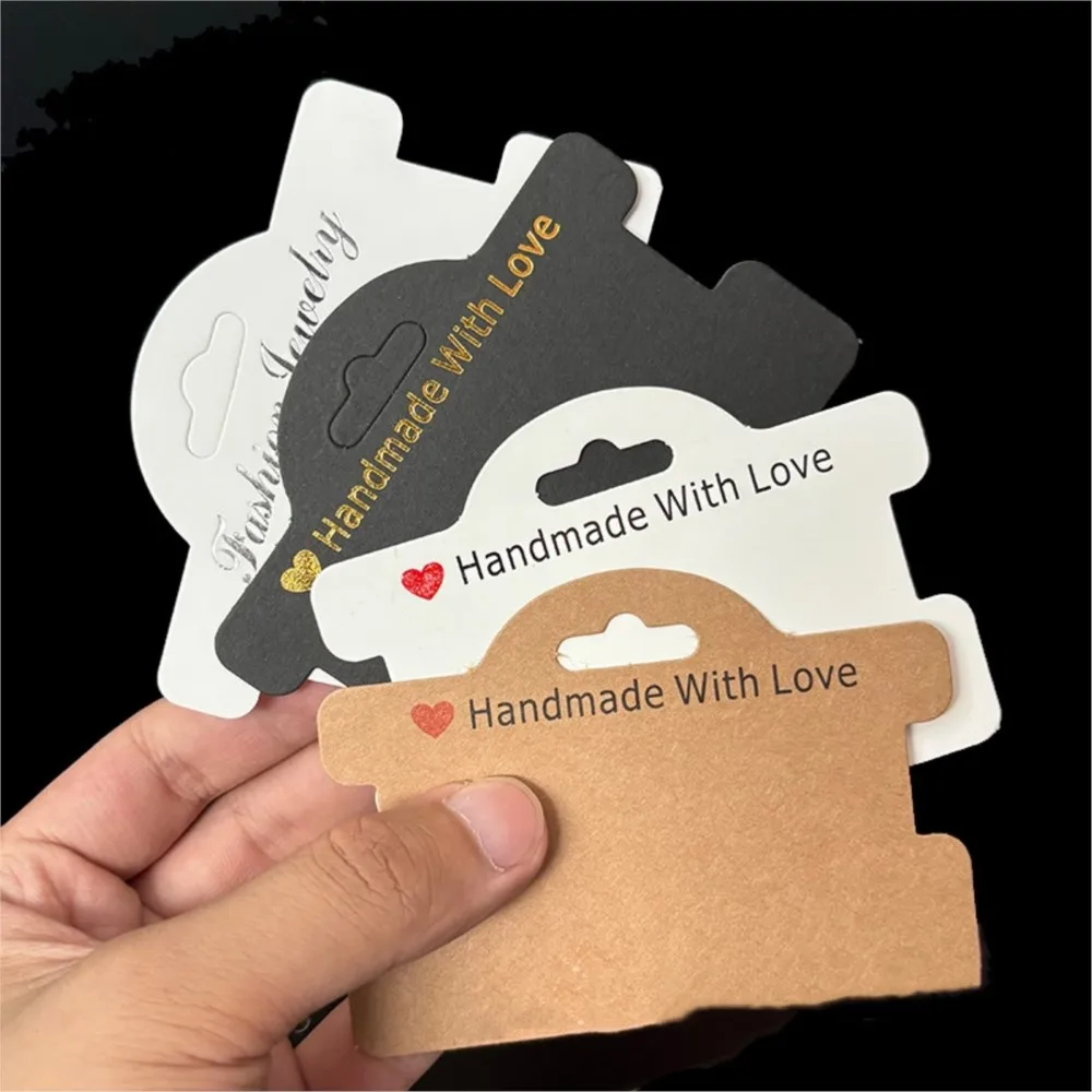 50 قطعة مصنوعة يدويًا مع بطاقات عرض سوار الحب علامات مجوهرات لربطات الشعر وقلادة السوار بيع تغليف الأعمال الصغيرة #2