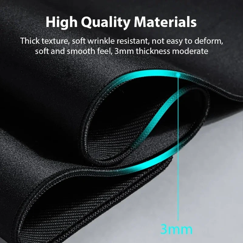 XXL لوحة ماوس سوداء للألعاب، سجاد مكتبي كبير، سجادة ألعاب للكمبيوتر المحمول، حصيرة لوحة المفاتيح، وسادات ماوس مطاطية للكمبيوتر #4