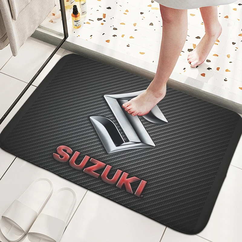 Bathroom Foot Mat Non-slip G-Suzukis Entrance Door Doormat Balcony Kitchen Bedroom Rug Slip-resistant Hallway Room Floor Carpet