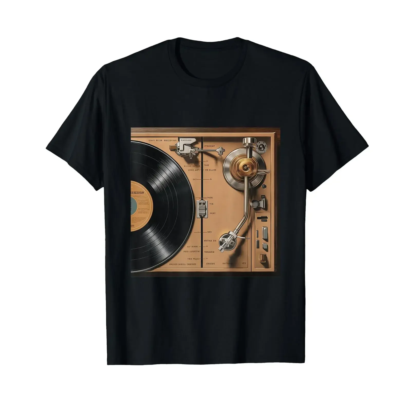 Old School Hip Hop Vinyl Record Turntable Anatomy T Shirt vintage Washed streetwear Comfortable graphic designer clothes Unisex