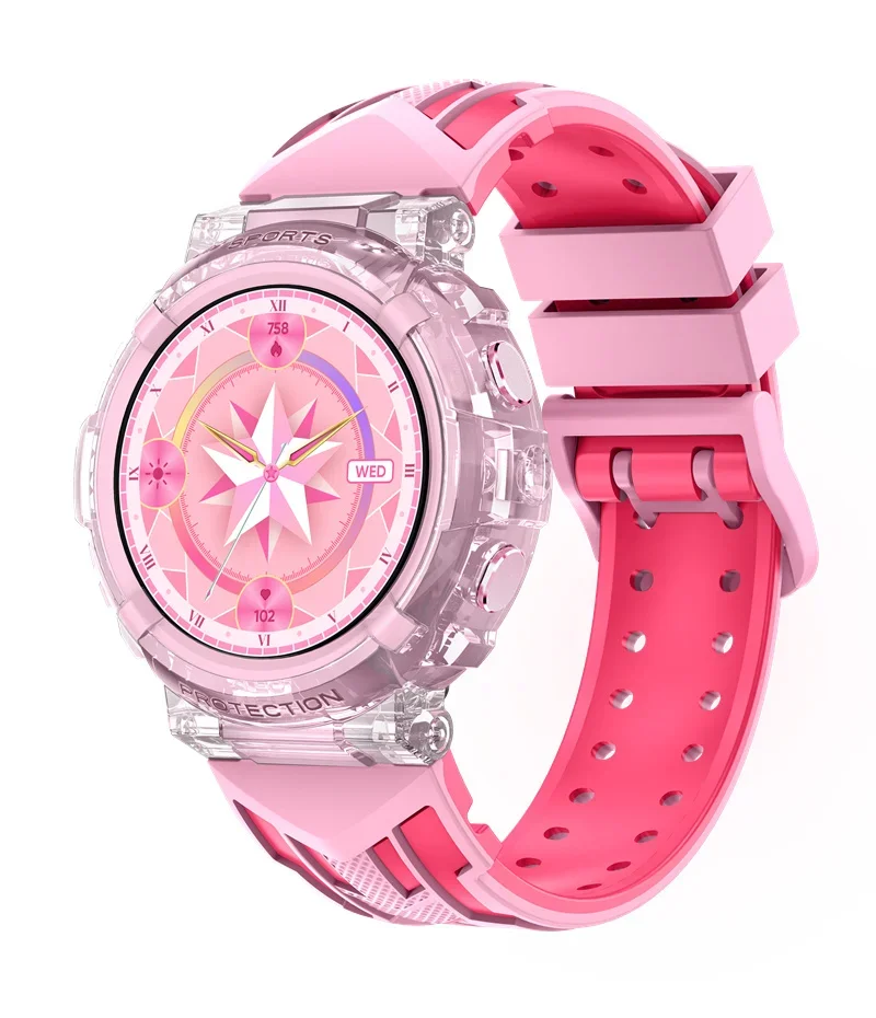 HT25 Fashion Crystal Shell Smartwatch Equipped with LED Flashlight Men Women Waterproof Health Testing Bluetooth Smart Watch New