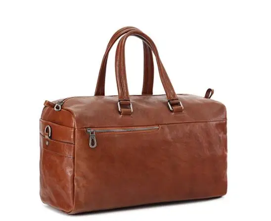 Bolsas macias de couro genuíno para homens, bolsa de bagagem de couro de primeira camada, grande capacidade sacola de curta distância, bolsas de viagem, novas, 2024