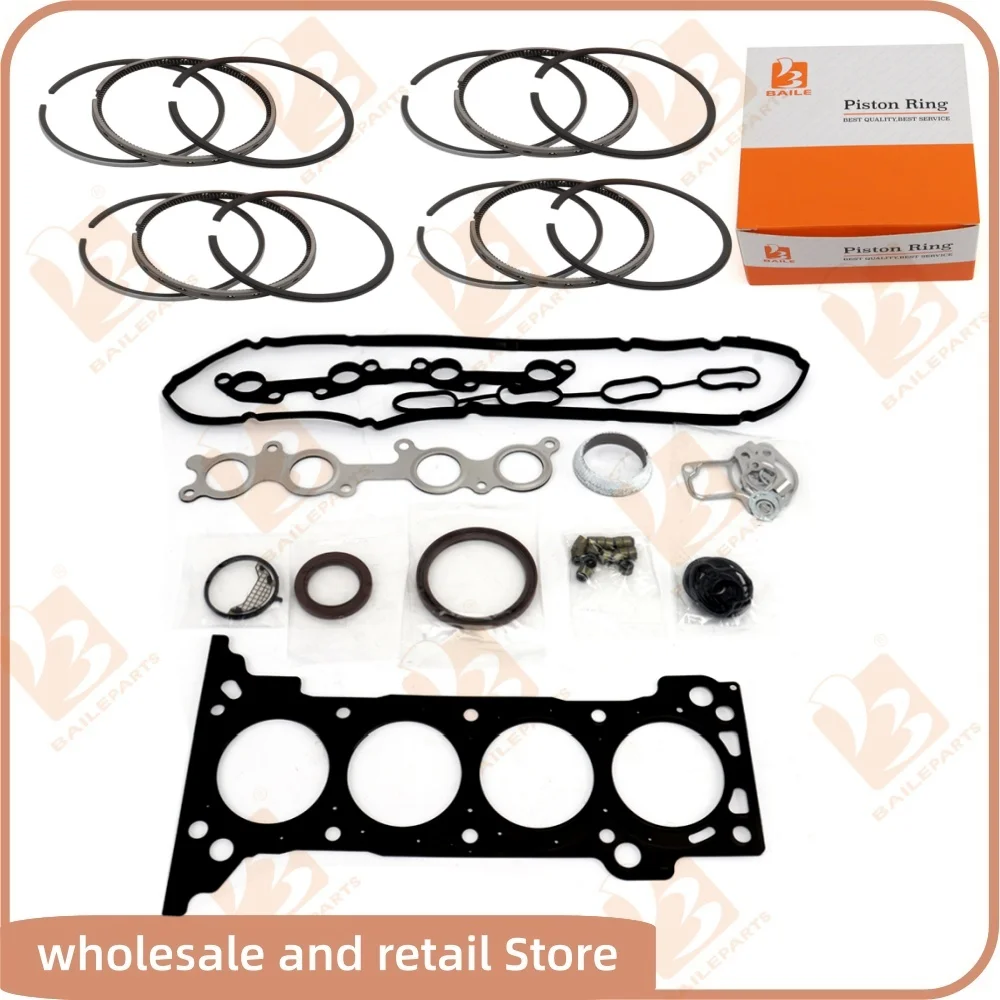 

For Toyota 1TR Full Gasket Kit Set With 4 Cylinders Piston Ring 86*1.2+1.2+2 Overhaul Rebuild Kit Engine Spare Parts