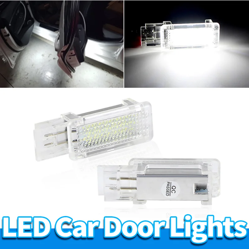 2PCS LED Car Door Lights for Mercedes C W203 CLK W209 SLK R171 GLA C117 CLA X156 OEM A2038200801 6500K White CANBUS Error Free