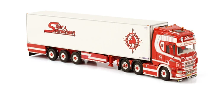 Alloy Model Toy Gift WSI 1:50 Scale Sca-nia 6x2 Axle Tractor,Curtain Tarpaulin Transport Truck Vehicle Diecast Toy Model 01-3794