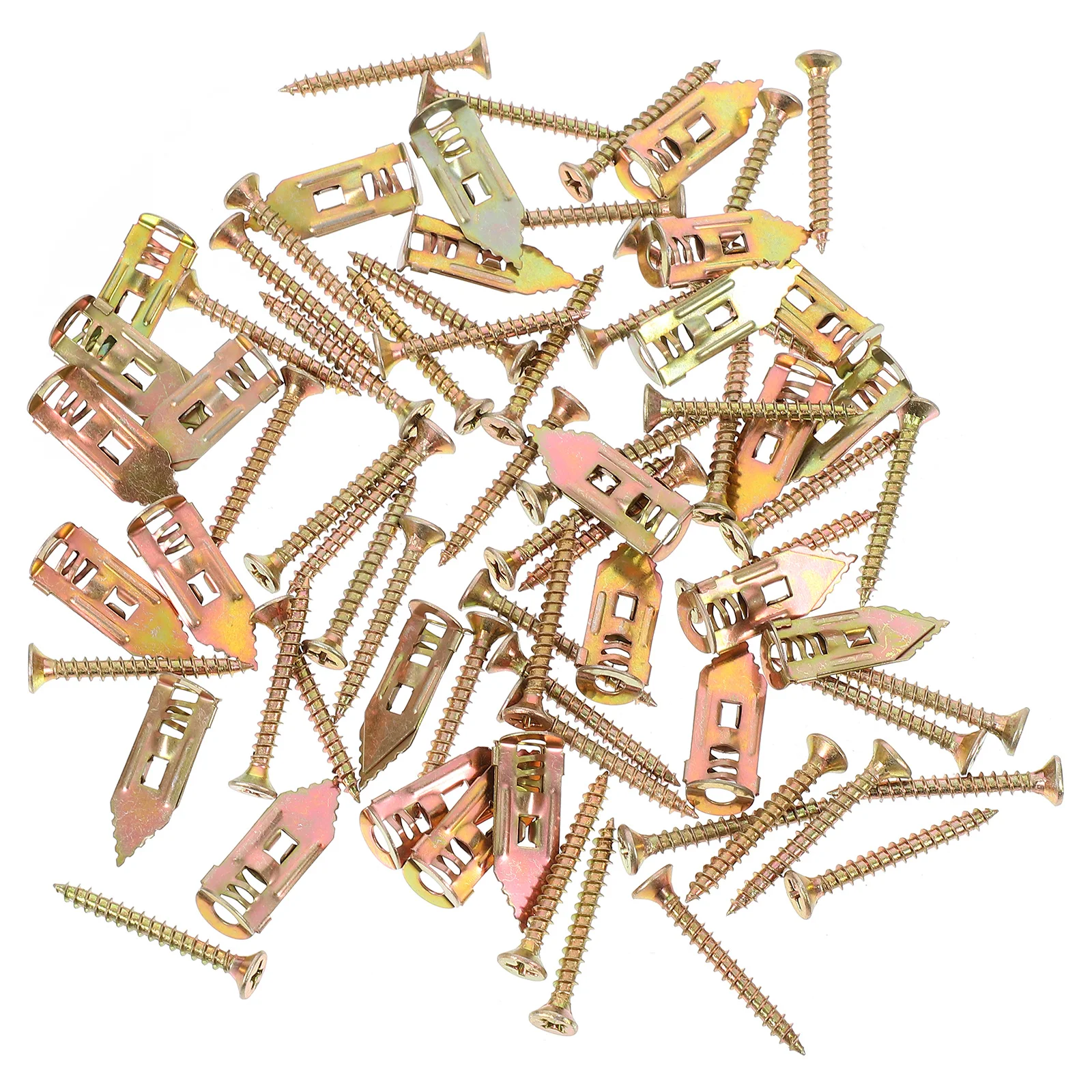 

50pcs Expansion Screws Heavy Duty Wall Anchors Hollow Drywall Fasteners Self-Drilling Percussion Type Anchor Hardware