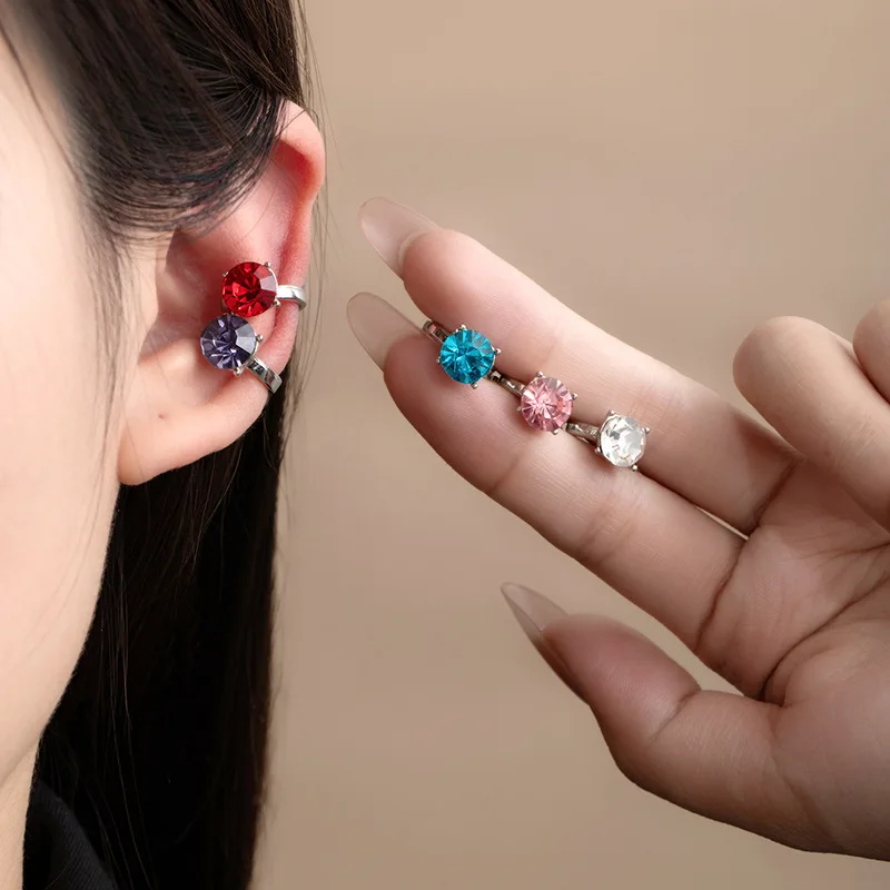 2026 Sturdy Alloy Ear Cuff Featuring Sparkling Zircon Gemstones No Piercing Needed