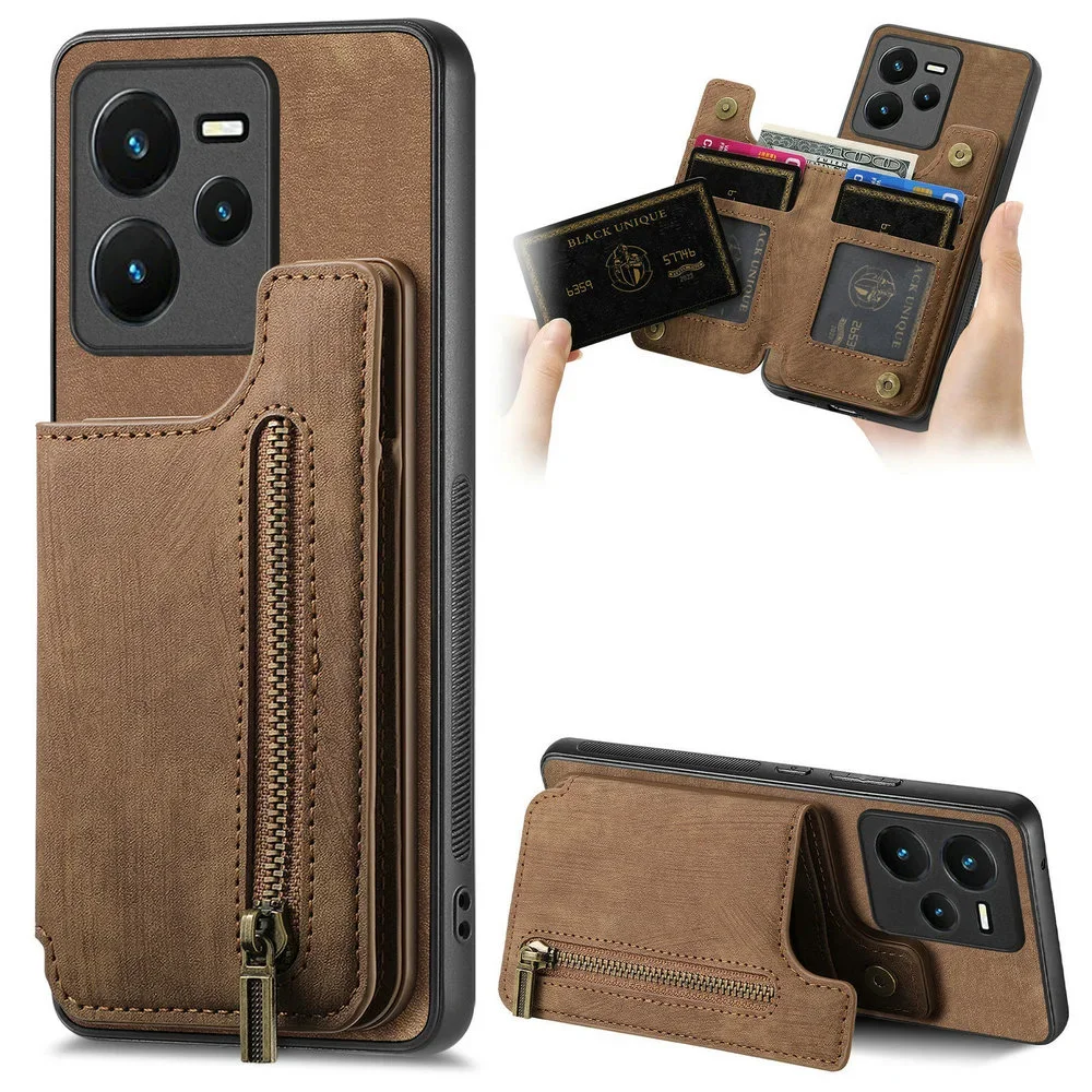 

Pop Leather Zipper Case For OPPO Realme C67 C63 C55 C53 C51 C35 C33 C30 C21Y Back Cover Phone Realme Note 60 50 C25Y C61 C15 C11