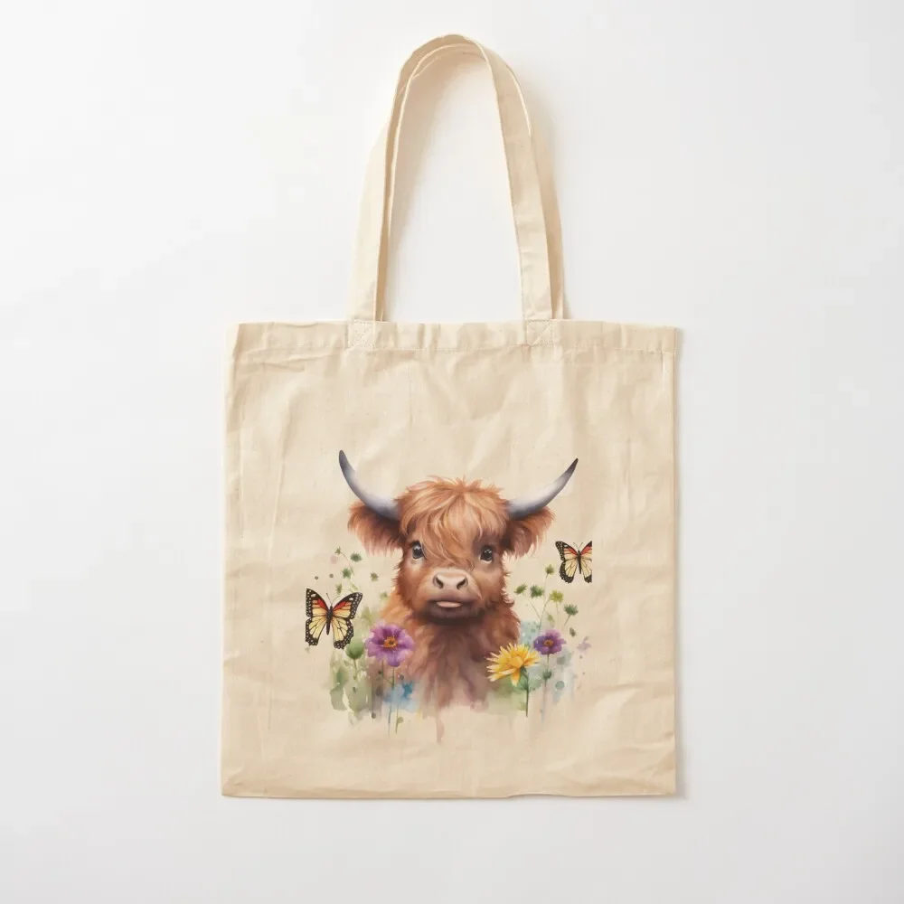 

Long Haired Highland Baby Cow Tote Bag Shopper handbag hand bag ladies Tote Bag