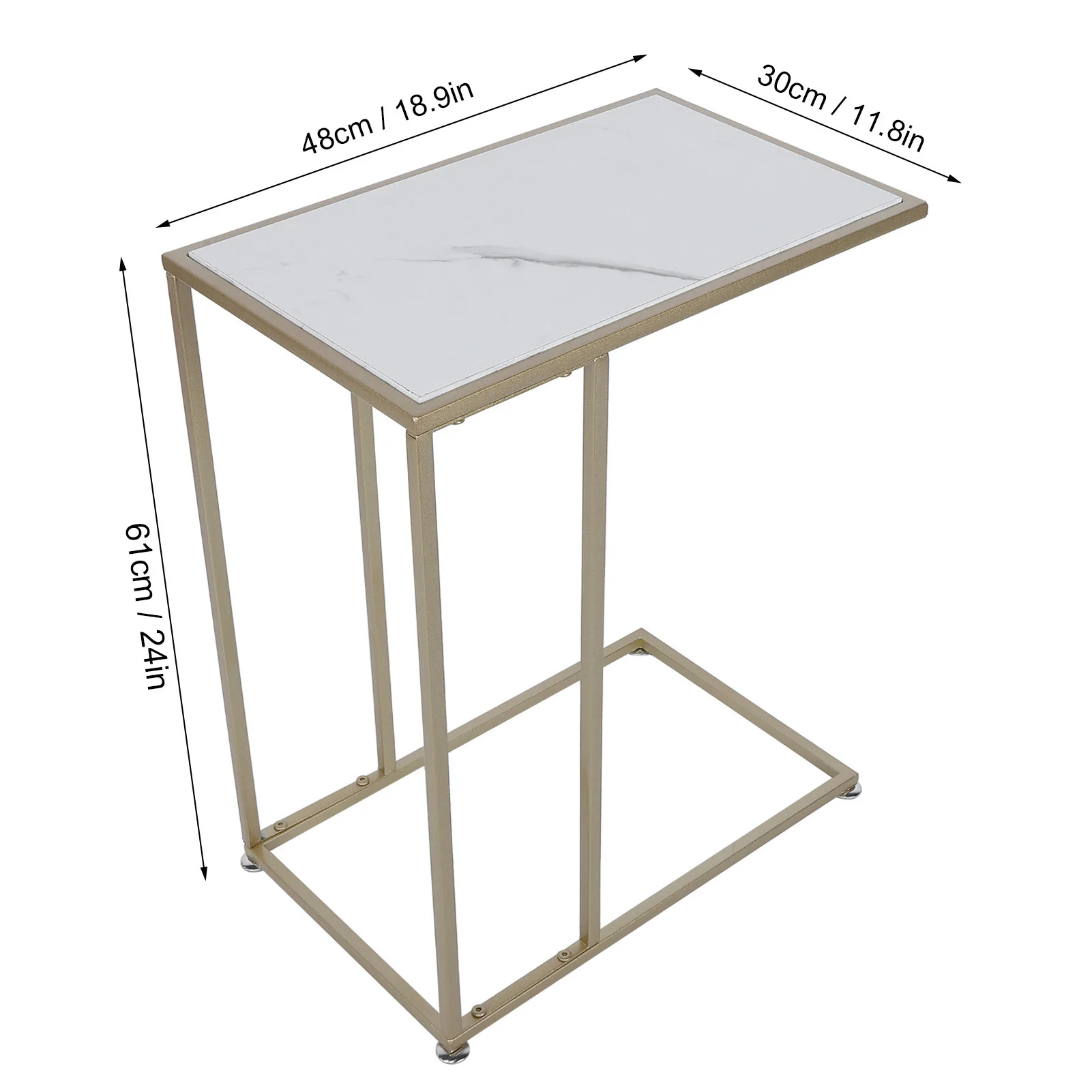 Table basse moderne en forme de C, table à thé, type ouvert, extrémité latérale, chambre à coucher, salon, décoration de bureau