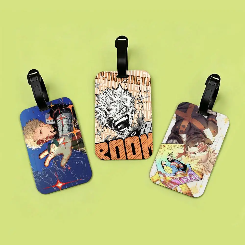 M-My-Hero-Academia Superhero-Shonen Anti lost Name Label PVC Luggage Tag Information Card Holder For Travelers Daily Outdoor Use