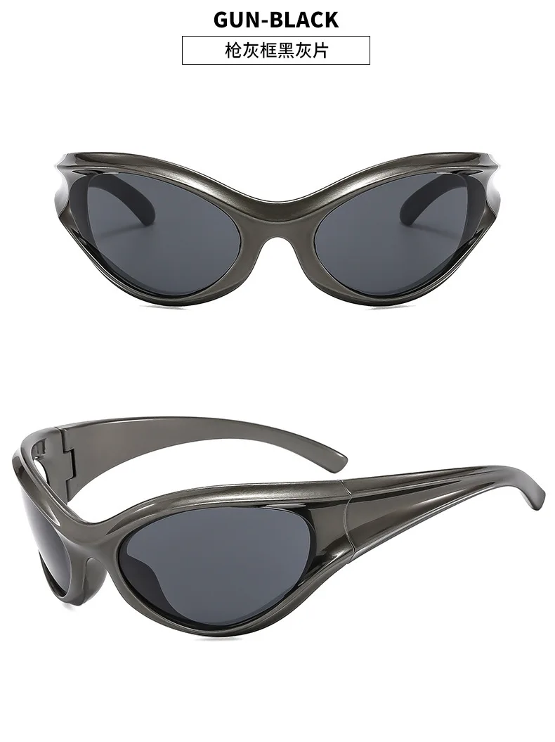 Mode Rechteck Sonnenbrille Frauen Männer 2024 Luxusmarke Design rechteckige Sonnenbrille für männliche Punk y2k Sonnenbrille gewellte Tempel – Detail 8