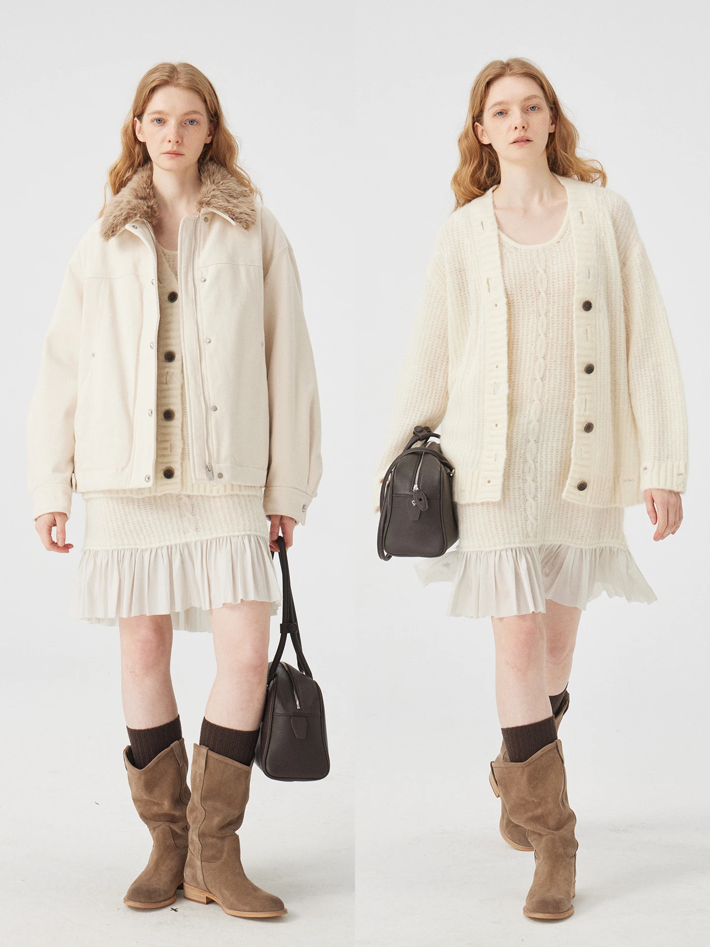 

Classic Detachable Fur Collar Workwear Jaet 90 White Du down Winter Coat Flip Collar Warm Thi Long Sve ort Sle f...