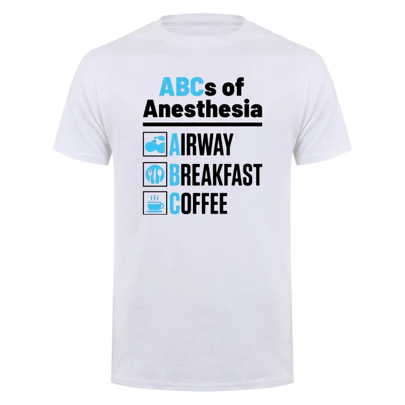 Anaesthesiologist Anesthesiology Doctor Nurse Funny ABCs of Anesthesia Essential T Shirt Cotton Retro Short Sleeve Tee DY-446