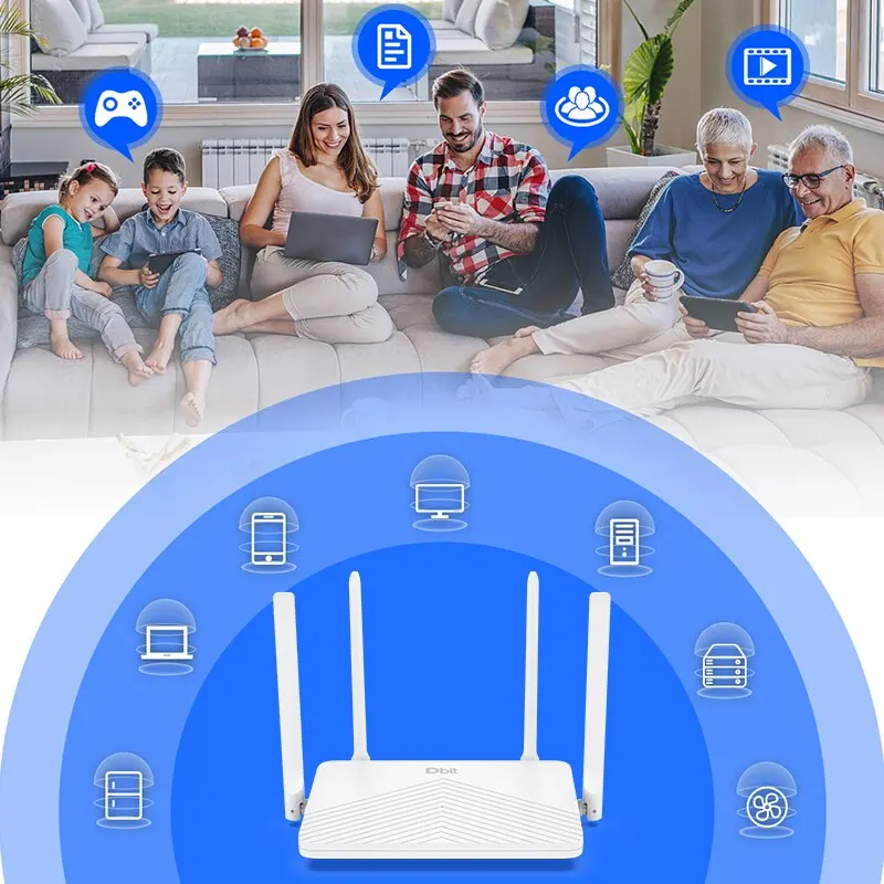 DBIT Wifi Router AC1200 2.4GHz&5.8GHz Dual Band Gigabit High Speed Wireless Router Gateway Stable Signal Multi-Device Connection
