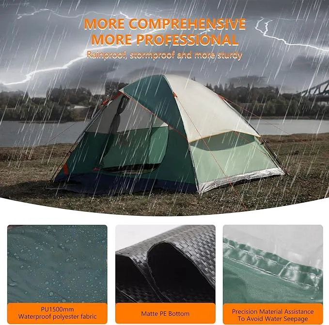 2-12 شخص طبقة مزدوجة خيمة تخييم مقاومة للماء على ظهره صديقة مع ميزة تلقائية للنزهات الصيد الفناء الخلفي التخييم #2