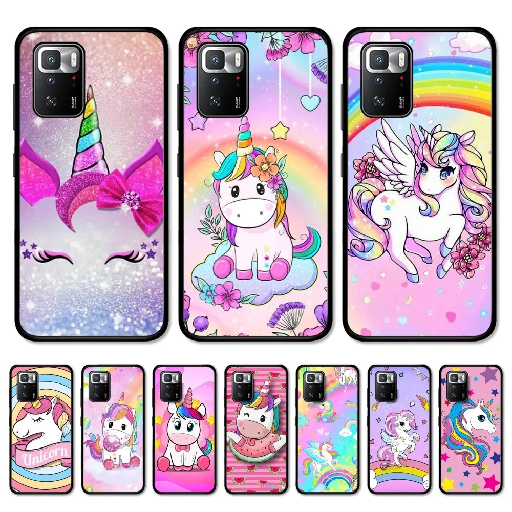 

Pink Unicorn Rainbow Phone Case For Redmi Note 4 X 5 A 6 7 8 Pro T 9 Pro 9S 10 Pro 11 Pro 11S 11Epro PocoM3pro