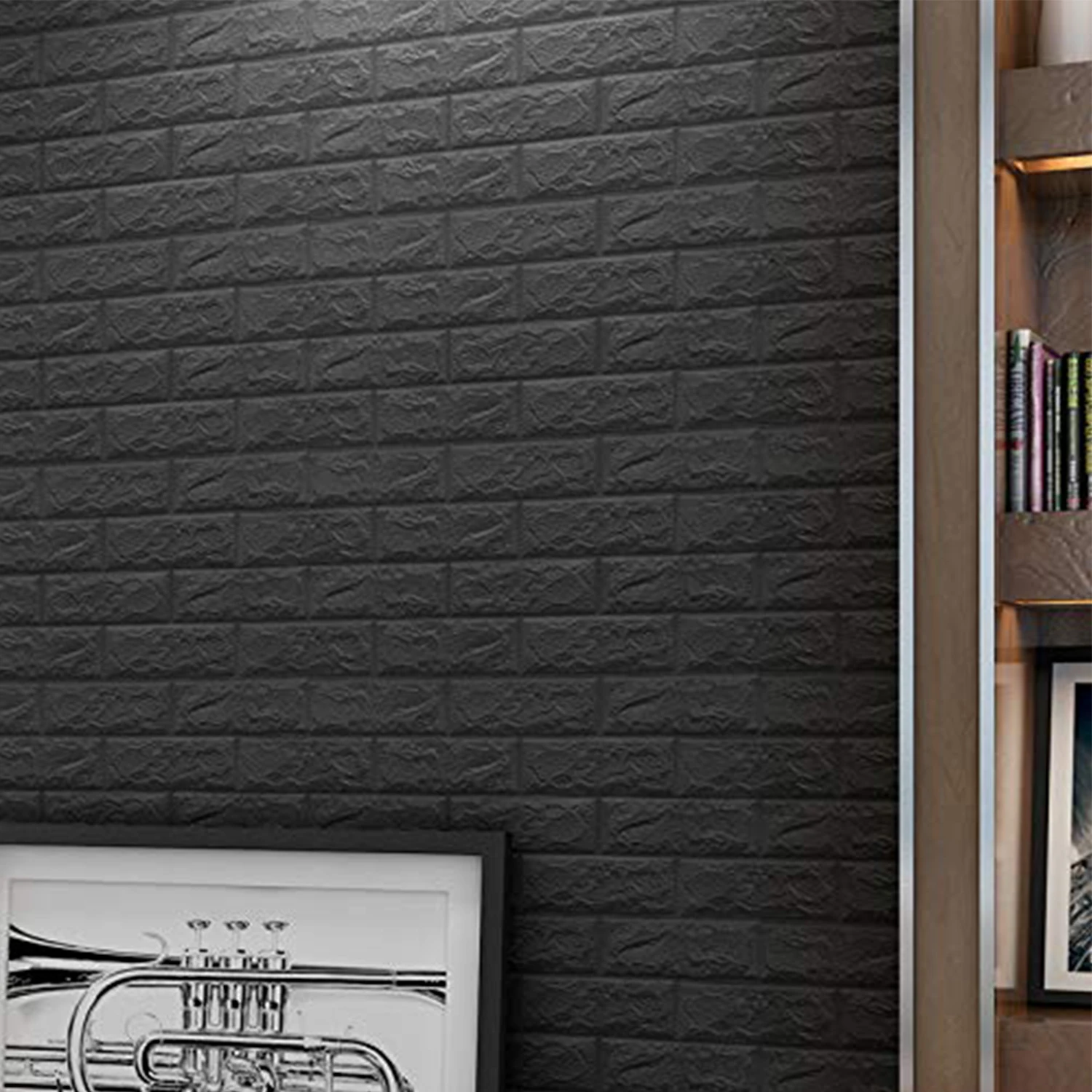 10PCS 3MM 3D Wallpaper PE Foam Wall Sticker Self Adhesive Peel and Stick Sticker Brick Wall Paper for Living Room