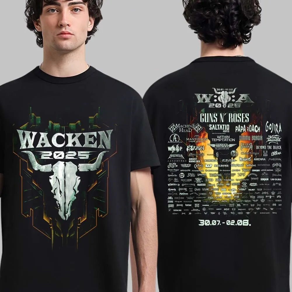 

Wacken Open Air 2025 Festival From July 30 To August 2 Main Two Sided 100% Cotton T-Shirt