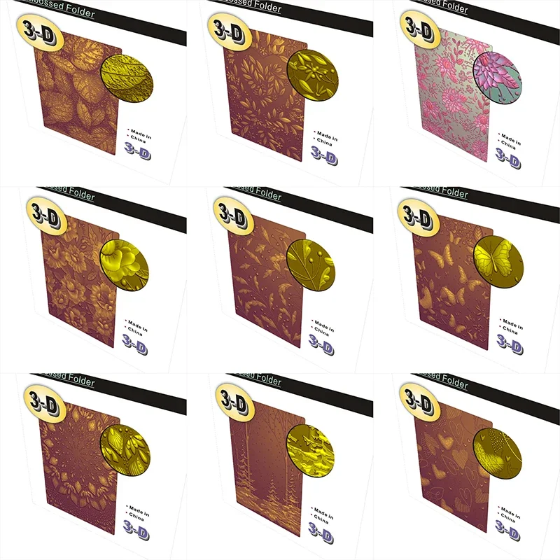 A Variety Of Beautiful New 3d Embossed Folders For Handmade Brick Walls, Cobblestone Leaves And Letter Backgrounds, Greeting Car