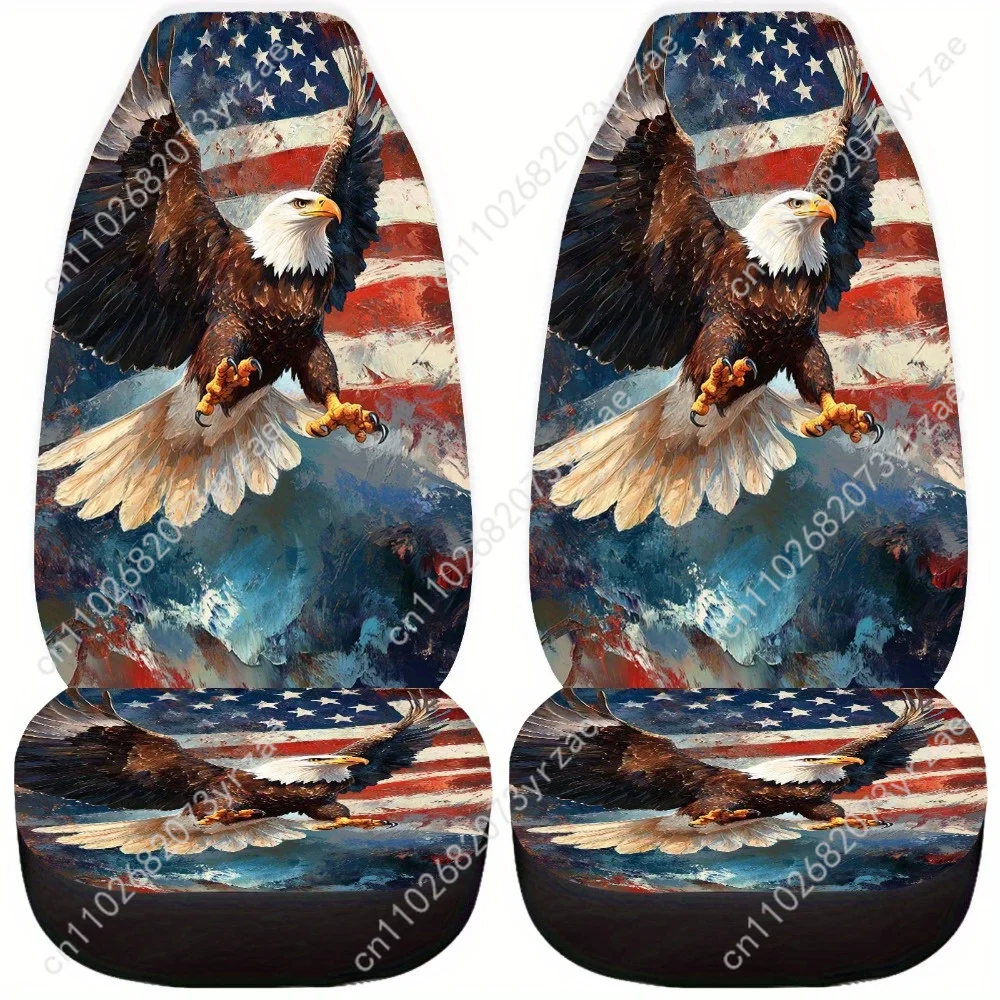 

American Flag Raptor Car Seat Covers Universal Environmentally Friendly Interior Decorations Comfortable Breathable Seat Covers