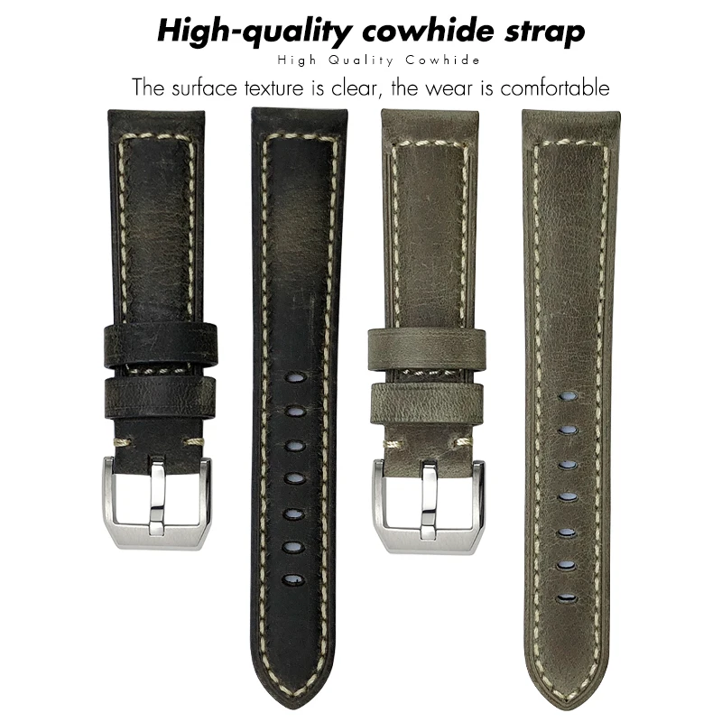 19mm 20mm 21mm 22mm Handmade Genuine Leather Cowhide Watchband for Omega IWC Seiko for Breitling Rolex Watch Strap Big Promotion