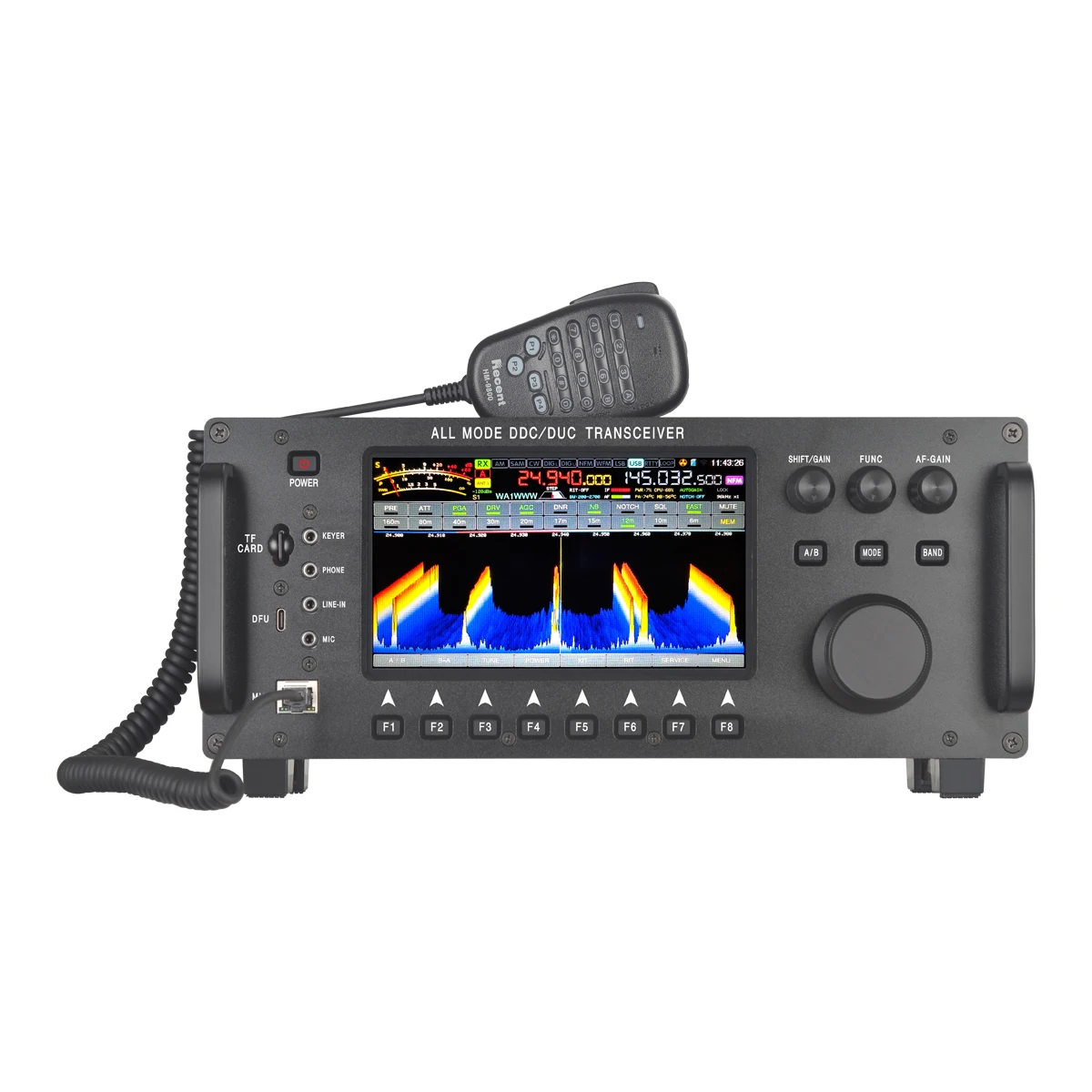 High quality HF-98 WIFI CW FT8 3D waterfall spectrum display full frequency ssb sdr transceiver