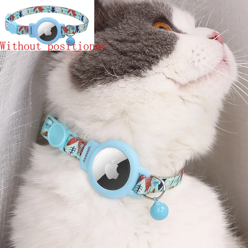 New For Apple Airtag Case Cat Collar With Bell Reflective Anti-Lost Pet Cat Collar For Finder Protective Tracker Collar