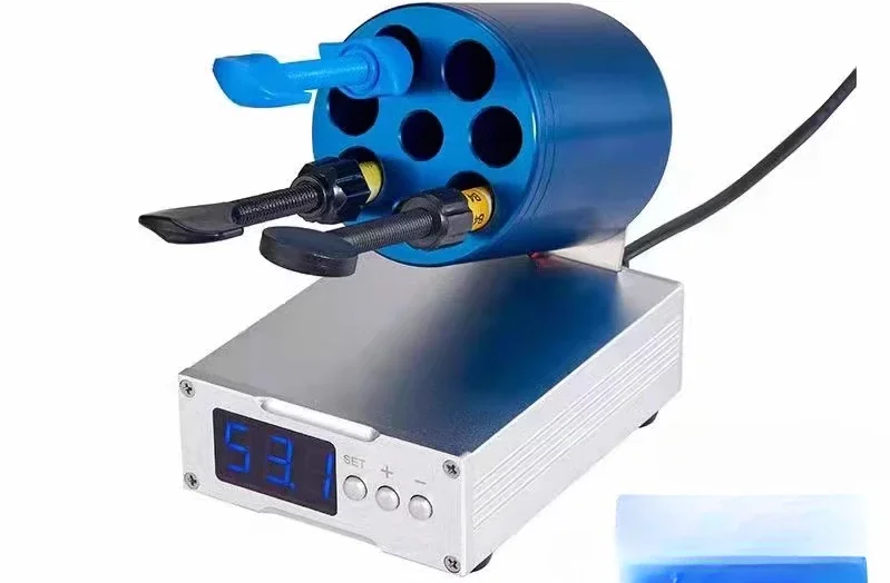 Dental resin heater with adjustable temperature