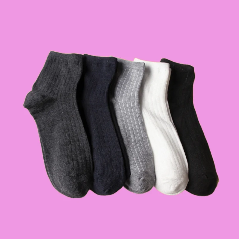 5/10 Pairs Summer New Solid Color Vertical Striped Men's Socks Men's Business Mid-tube Socks Classic Casual Comfortable Socks