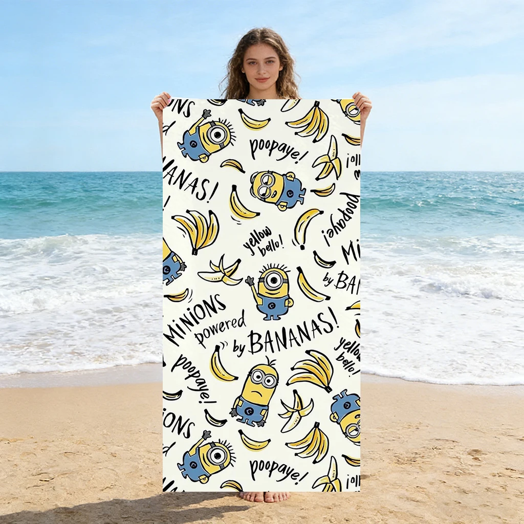 1pc Minions Beach Towel Microfiber Quick Dry Soft Lightweight Unisex for Swimming Camping Surfing Yoga Travel Outdoor