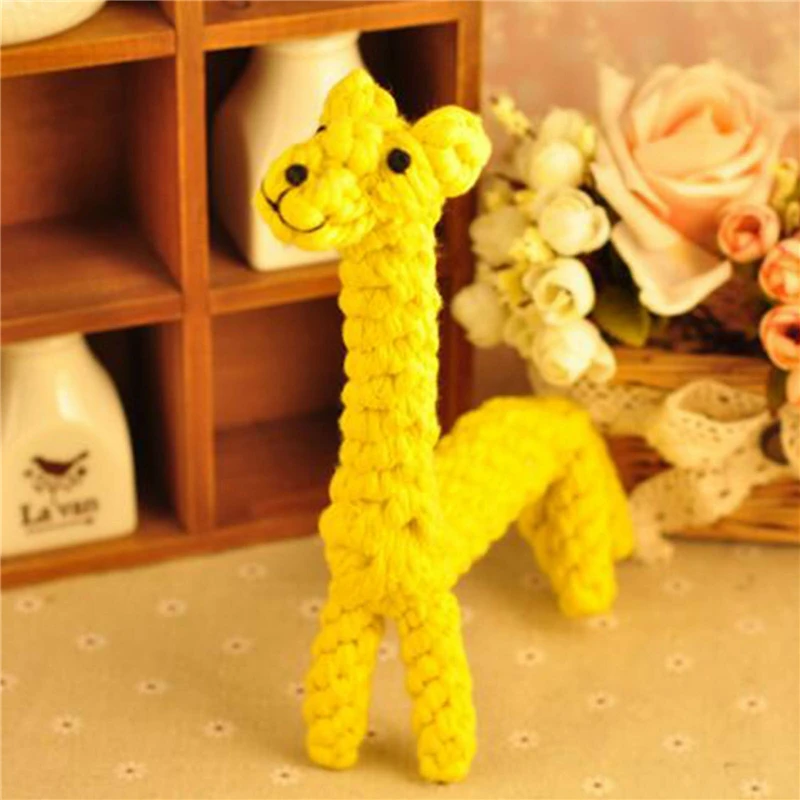 Giraffe Bite Pet Dog Chewing Toy Cotton Rope Woven Small Animal Dog Toy Home Pet Tooth Grinding Knot Toy