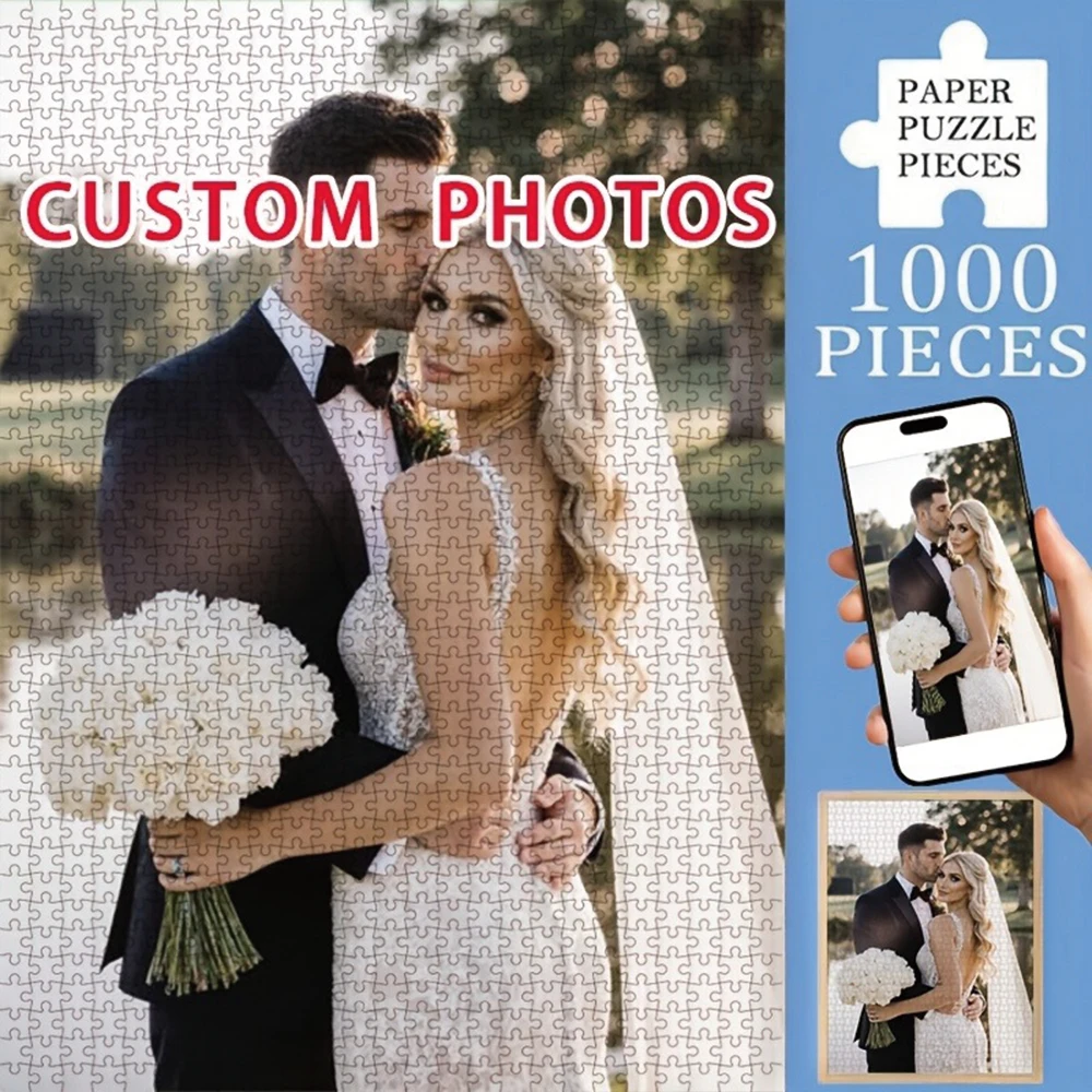 35/300/500/1068pcs Personalized Custom Photo Puzzle Wedding Photos Funny Adult Leisure Toys Gift