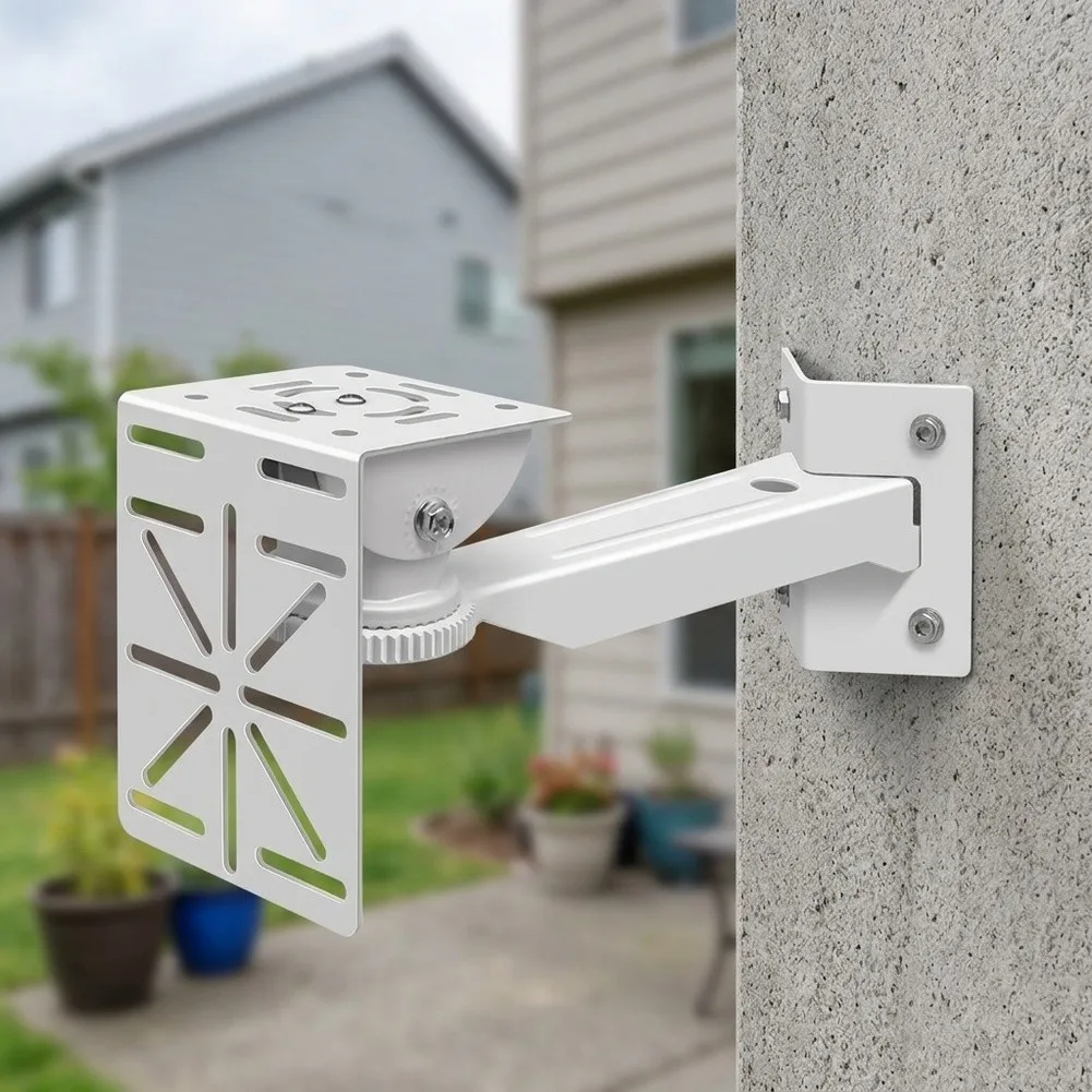 L Shape Dome Camera Bracket Wall Ceiling Mount Extension Arm With Pole Hoop For Outdoor Security Surveillance System Hardware