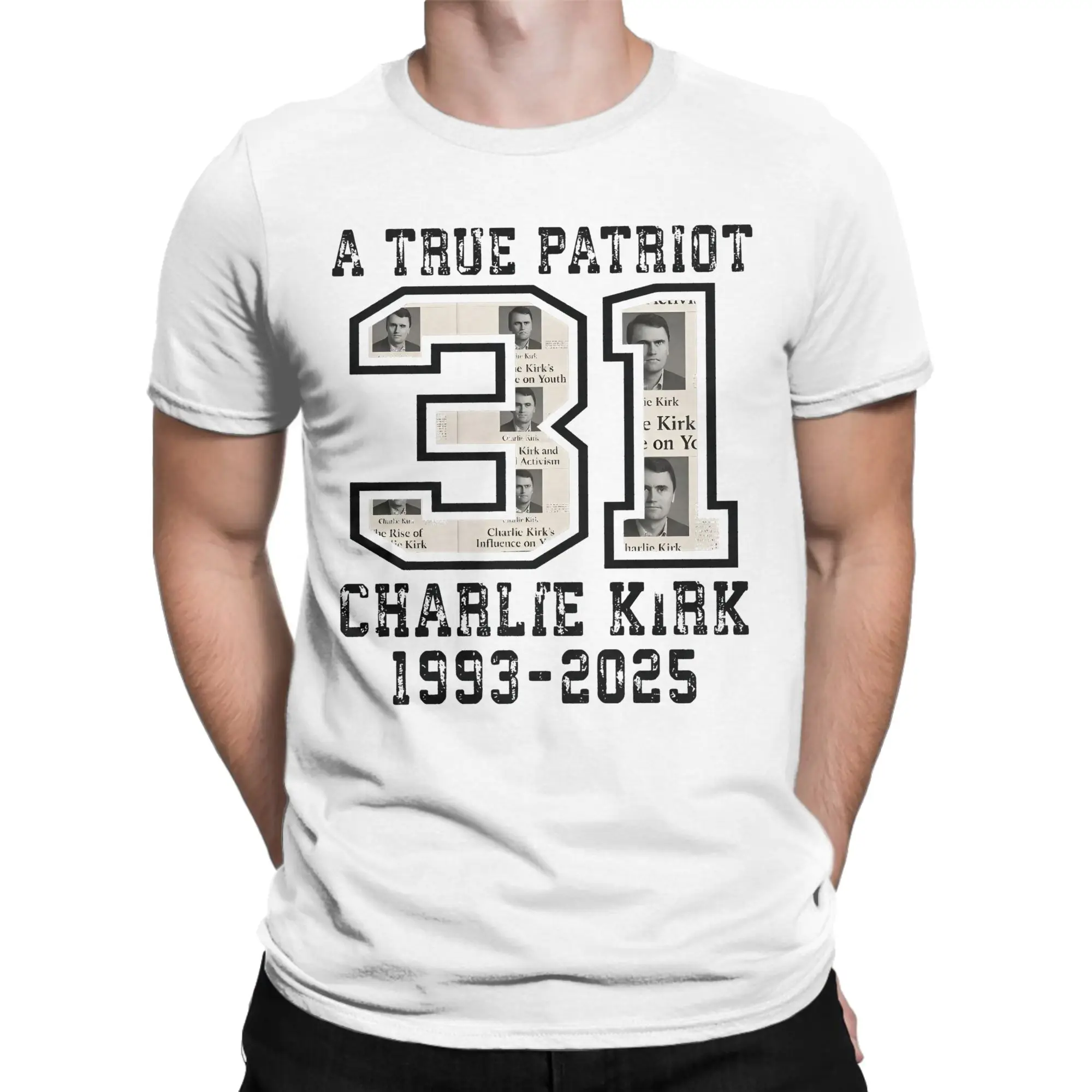 RIP Charlie Kirk A True Patriot T-Shirt for Men  Cool Cotton Tee Shirt Crewneck Short Sleeve T Shirt Gift Idea Clothes