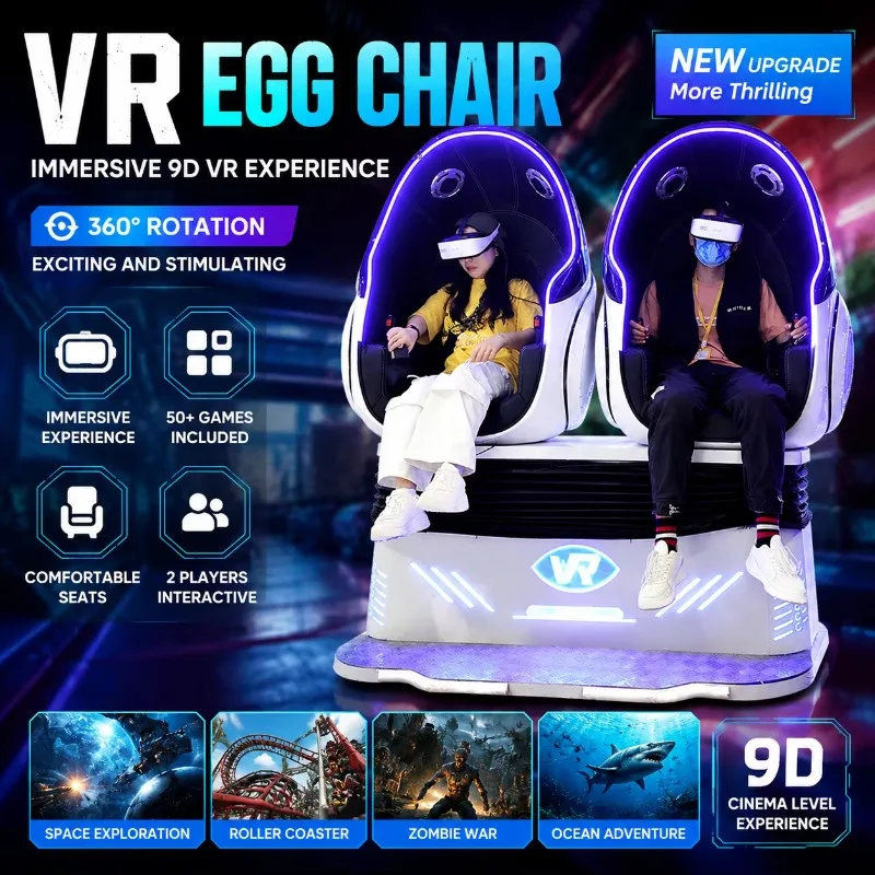 FL Wholesale Thrilling Fairground Rides for Sale Virtual Reality Simulation Rides 9d Vr Egg Chair Game Machine Customized