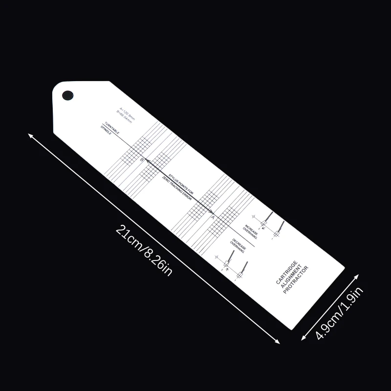 Pickup Calibration Distance Gauge Protractor Record LP Vinyl Turntable Phonograph Phono Cartridge Stylus Alignment