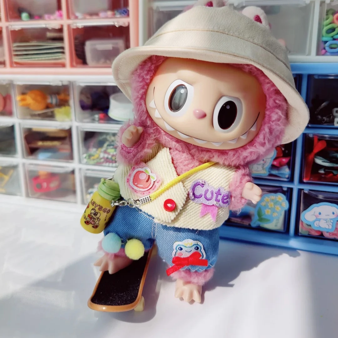 

10cm Ropa Labubu Skateboard Toys Accessories Decoration for 15/17cm Labubu Plush Dolls