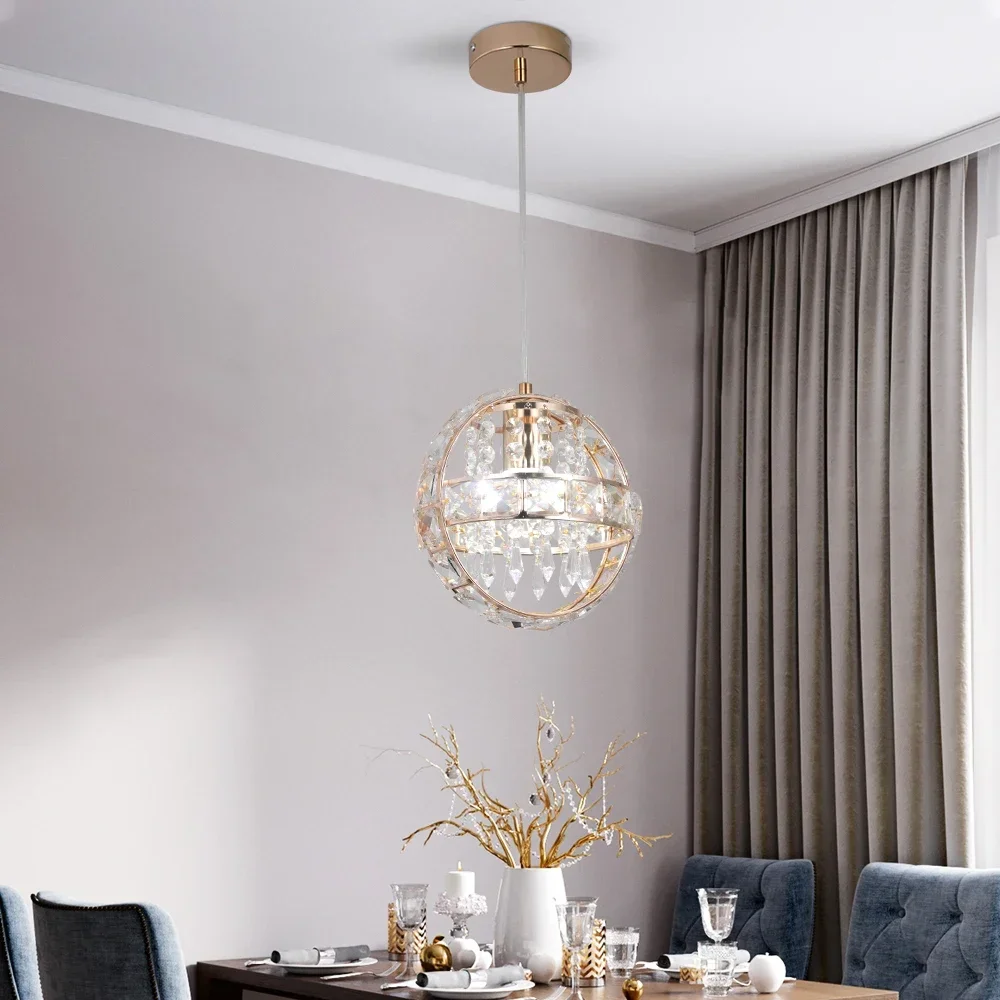 

Crystal Pendant Light Indoor Dining Table Luminaire Modern Corridor Aisle Small Chandelier Lustre Ceiling Lamp For Bedroom Light