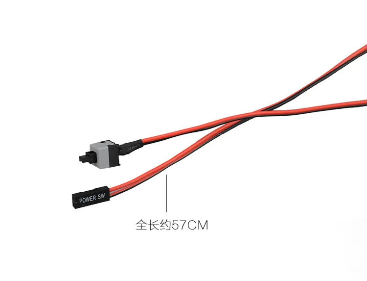 Cabo Reset Motherboard para computador, botão Power, SW Switch, cabo de alimentação, desktop, PC Case, Re-Start, Mineração, 1pc
