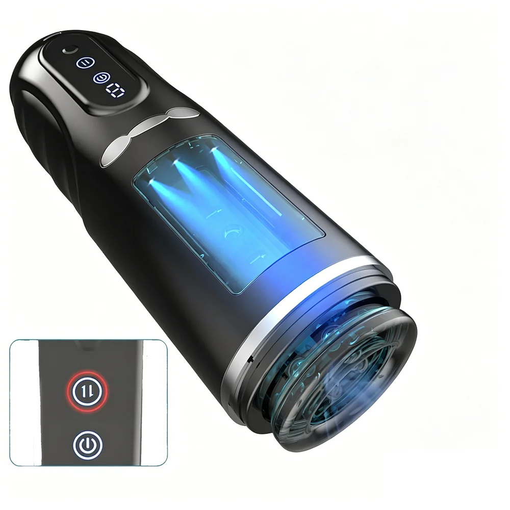 Automatic Male Masturbator Penis Pump with 9 Thrusting Rotating Electric Pocket Pussy Blowjob Machine for Men Adult Sex Toys