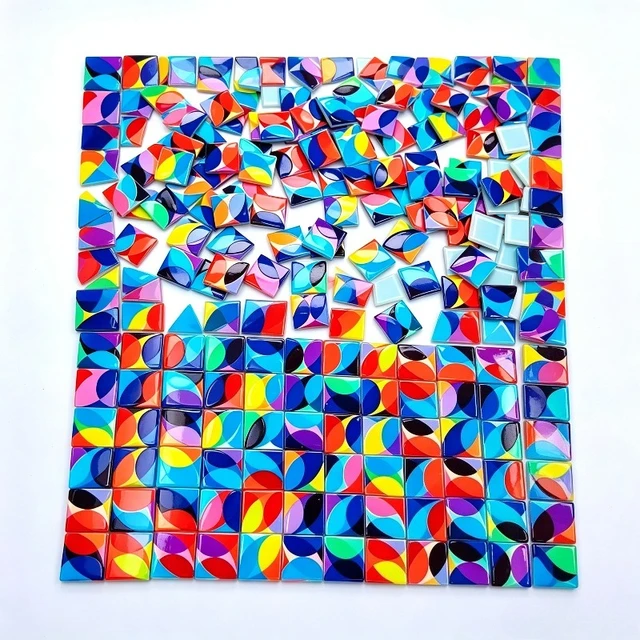 150g Pack Geometric Glass Mosaic Tiles for Artistic Decorations Handmade Garden Pot Decoration Soft Furnishing Creative Projects