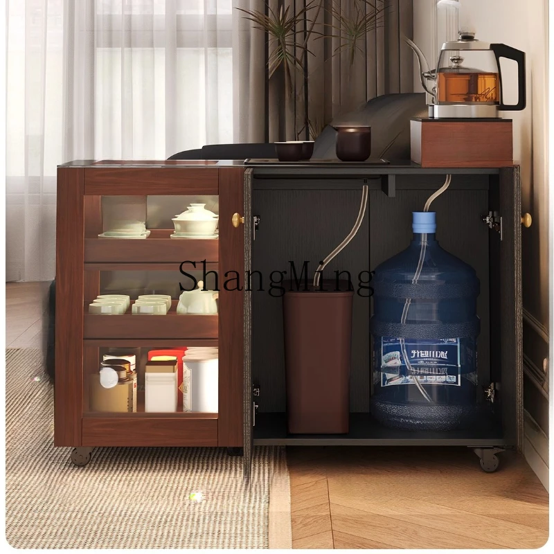 

FG tea cabinet kettle integrated movable small tea table locker tea table living room sofa edge