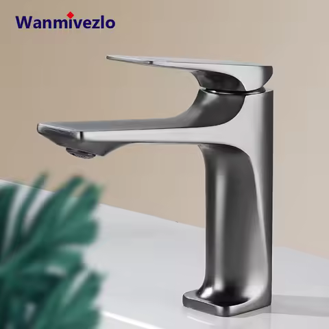 Wanmivezlo Modern Bathroom Sink Faucet Single Handle Deck Mounted Wash Basin Water Tap Hot And Cold Mixer