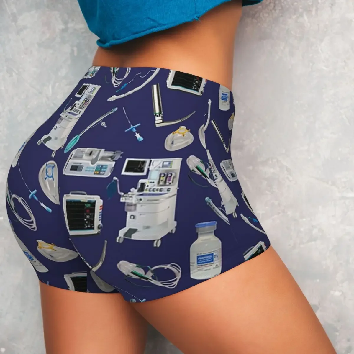 Custom Tools Of The Trade SPACE BLUE Anesthesia Anaesthesia Yoga Shorts Women Gym Workout Running Athletic Volleyball Shorts