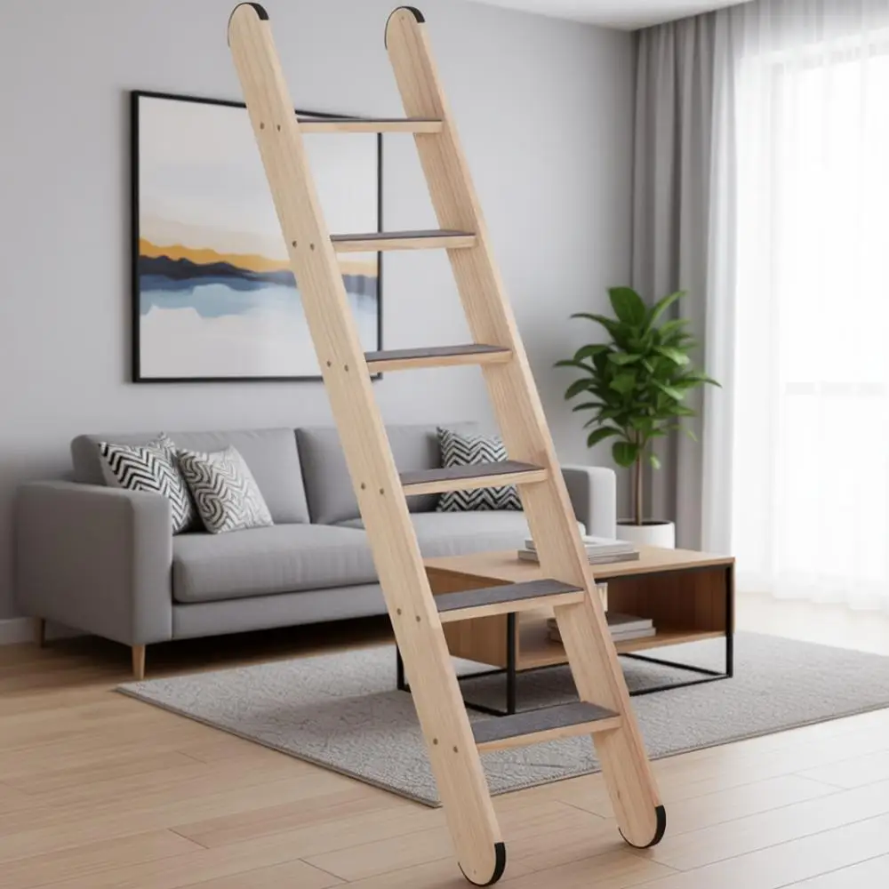 

Wood Wall Leaning Cat Ladder, Stair Step for Window Bed, Wall Climbing Furniture (47.2)