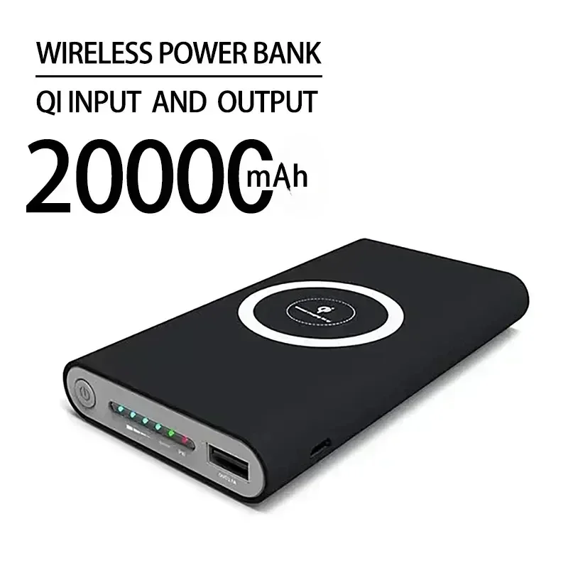 

20000mAh Power Bank Wireless Portable Charging 2 USB Phone ExternalBattery ChargerPoverbankfor Iphone and Android+Free Shipping